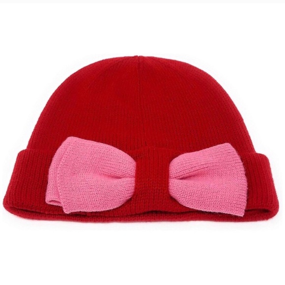 Kate Spade Beanie w/Color block & Bow - Picture 6 of 6